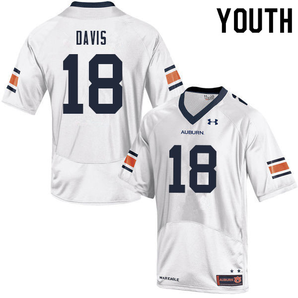 Youth Auburn Tigers #18 Dematrius Davis White 2021 College Stitched Football Jersey